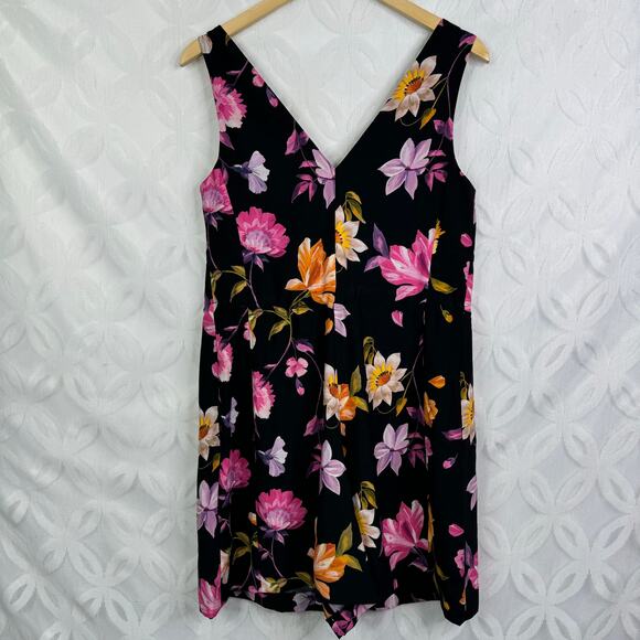 Ted BAKER Dayna Rhubarb Floral Buttoned Tropical Romper Black Size 4 NWT $279 - Picture 2 of 12